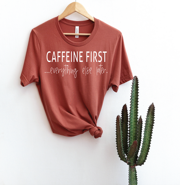 PREORDER Caffeine First [Rust Crewneck]