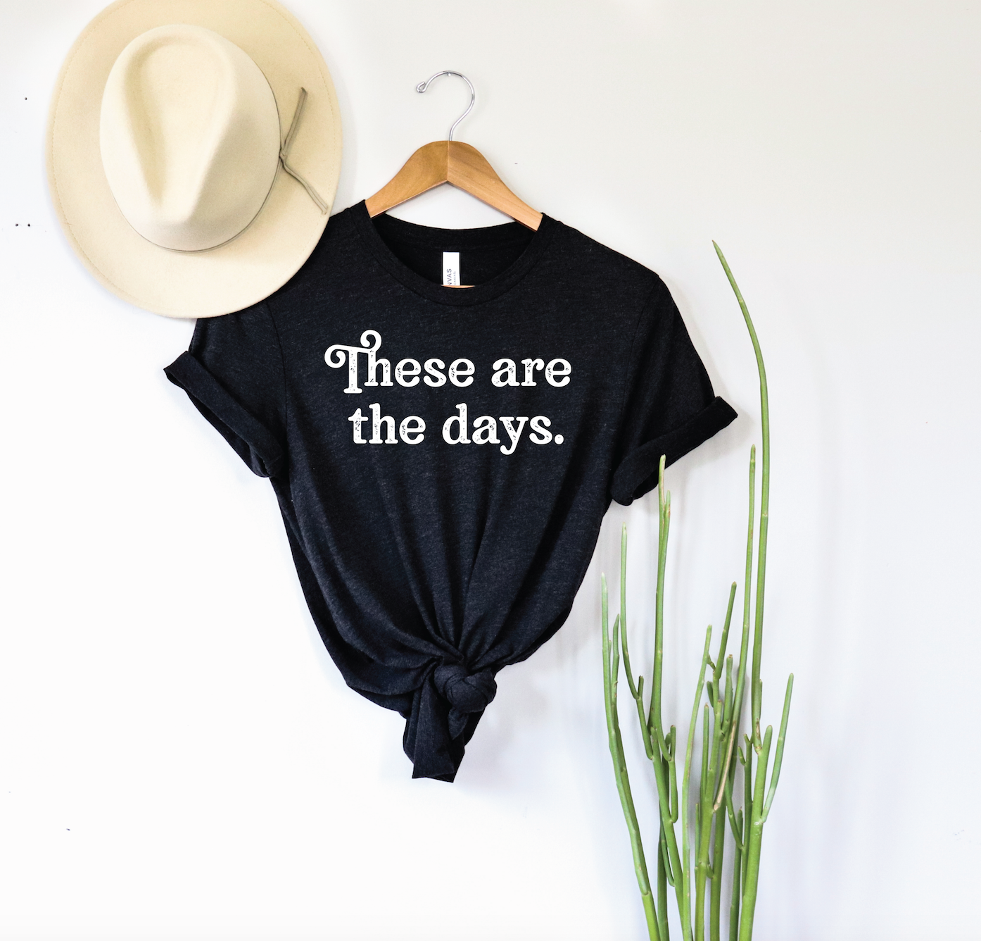 PREORDER These Are The Days [Heather Black Crewneck - Distressed Print]