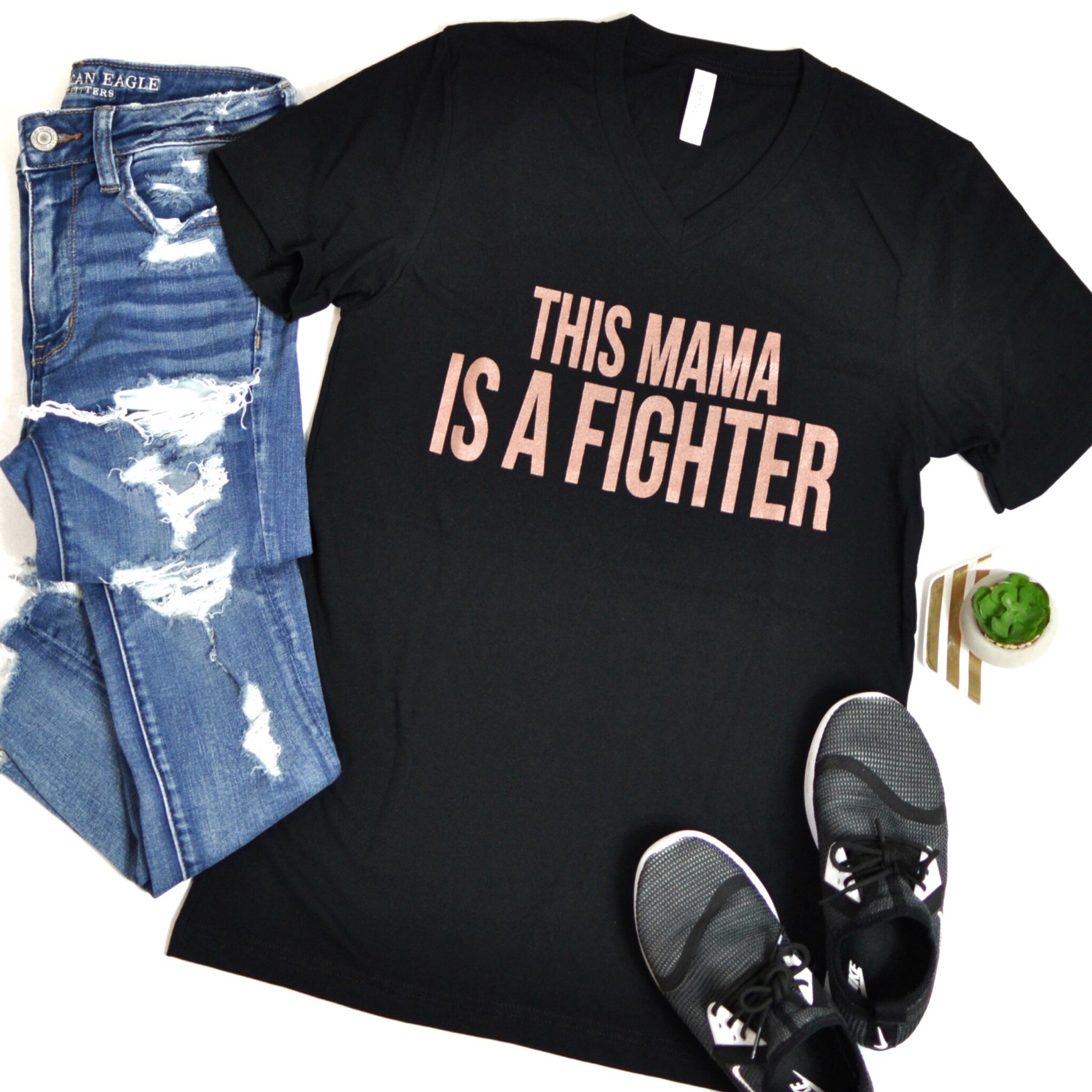 This Mama is a Fighter [V Neck]